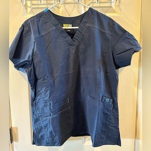Wonderflex WonderWink Navy Blue Women’s Large Scrub Top
